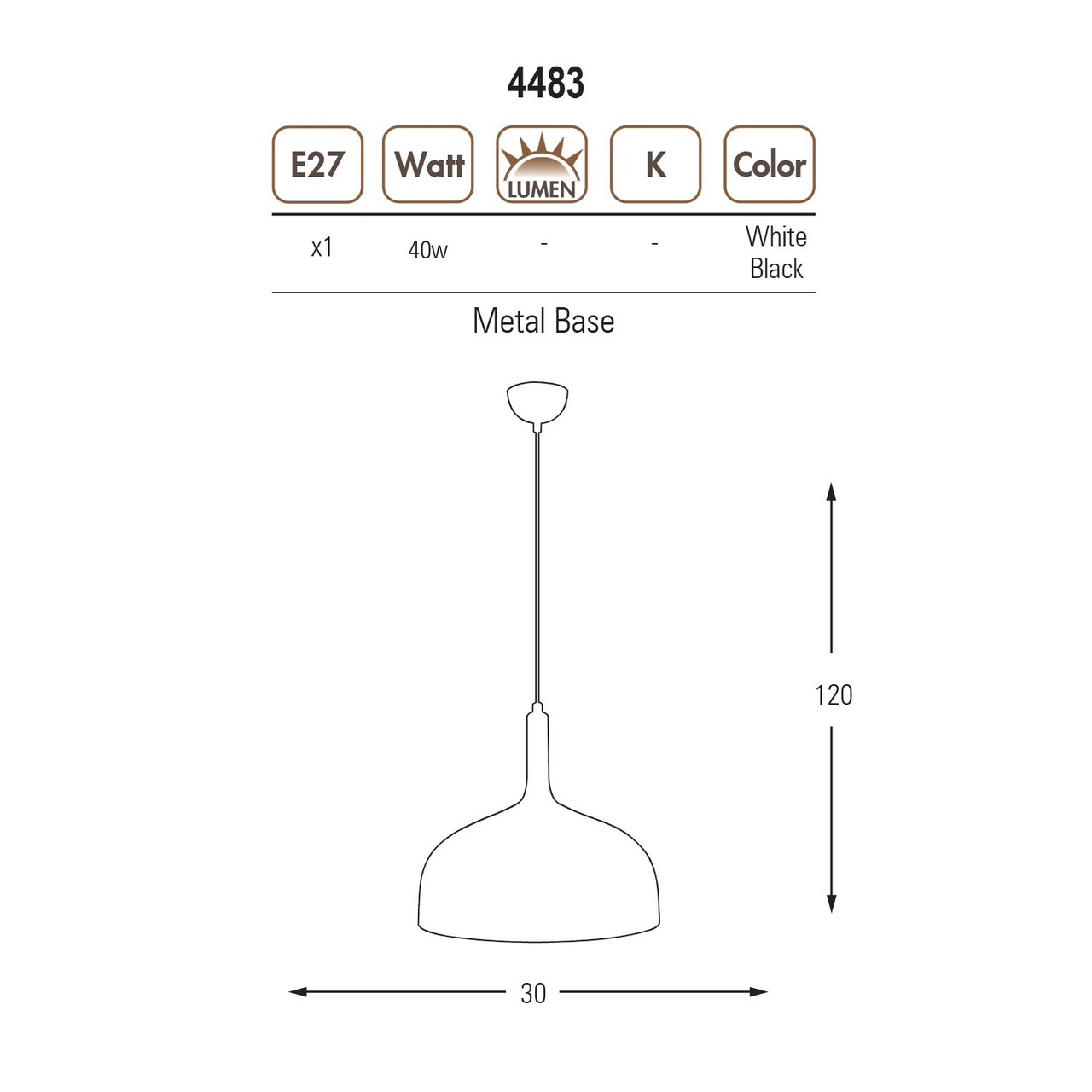 Lustra, Lightric, 414LRC1460, Negru