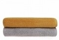 Set 2 prosoape de baie, Beverly Hills Polo Club, 70x140 cm, 100% bumbac, mustar/gri