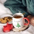 Cana cu capac si lingura  Merry Christmas, Ambition, 400 ml, portelan/otel