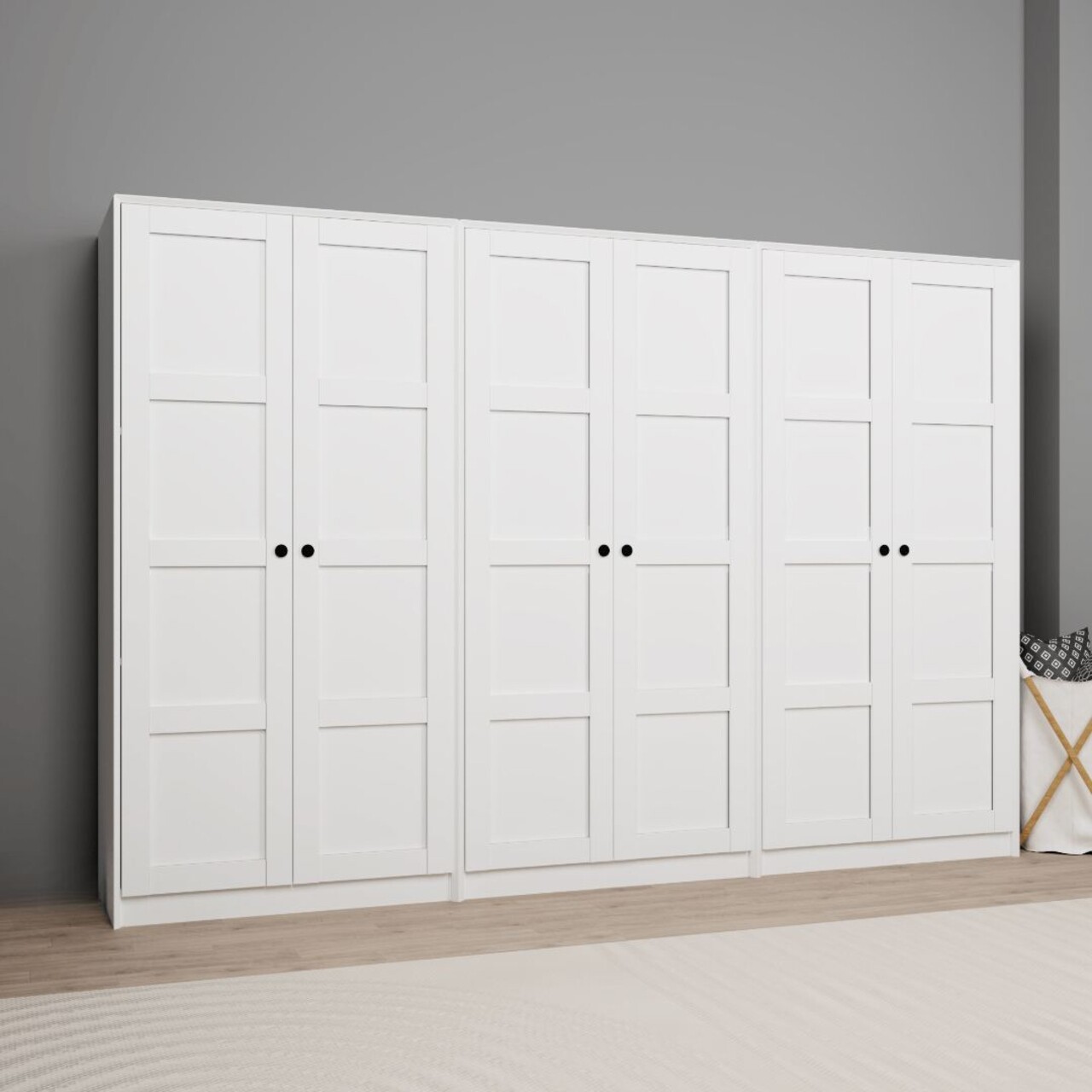 Dulap pentru haine, Miwood, Lucas 1600-89, Alb - 1 | YEO