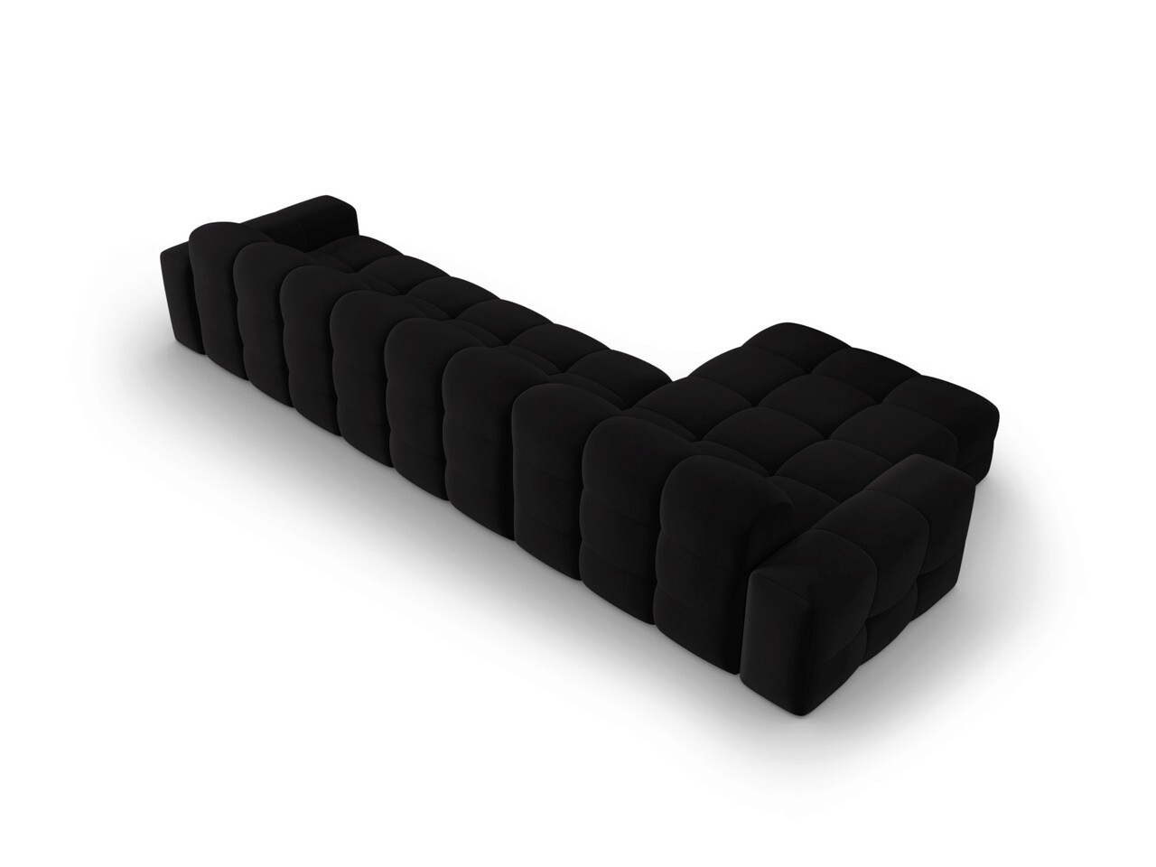 Coltar stanga 5 locuri, Kendal, Micadoni Home, BL, 357x173x79 cm, catifea, negru - 2 | YEO