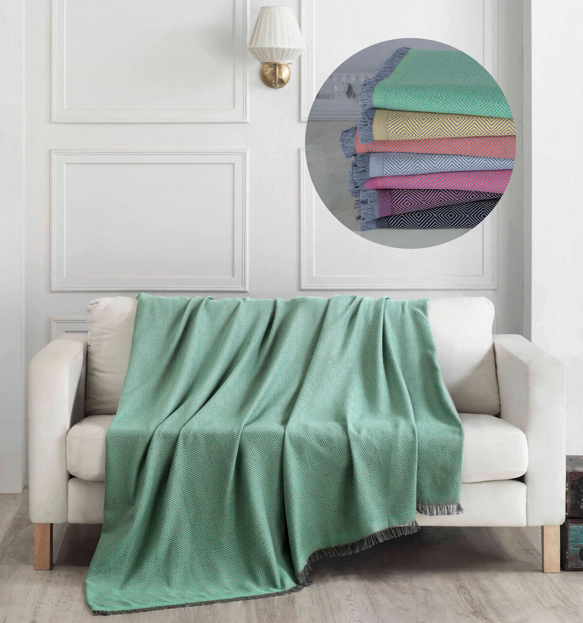 Cuvertura de pat, Elite - Green, DC Home, Bumbac