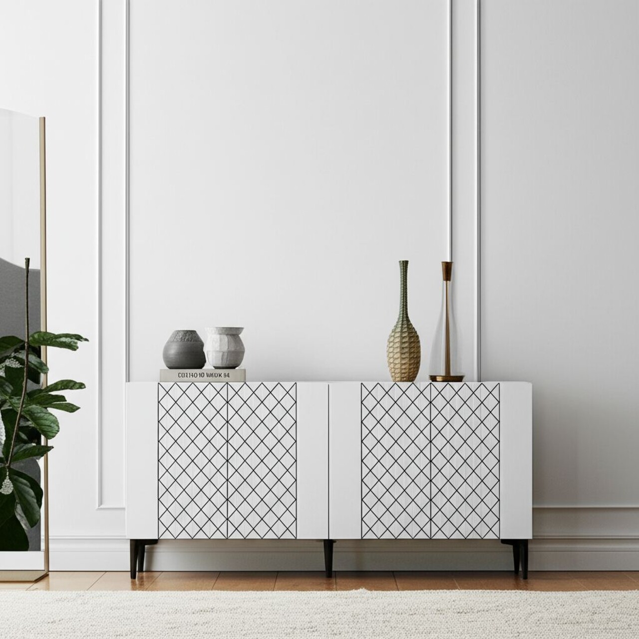 Consola, Hanah Home, Resso 150, 150x75x32 cm, Alb - view 3
