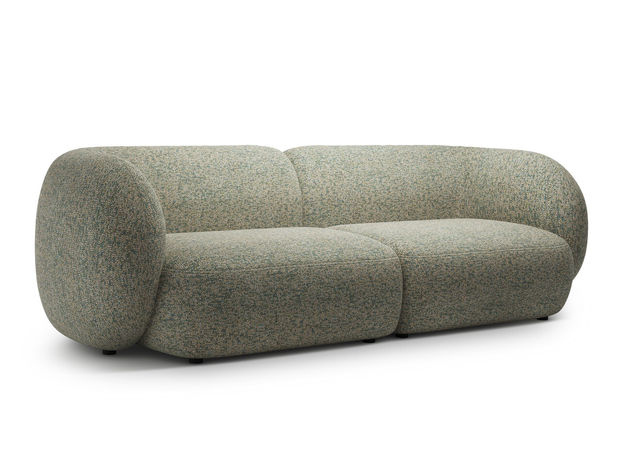 Canapea modulara 4 locuri, Kate, Micadoni, 243x99x76 cm, tesatura structurata, verde muschi melanj - 1 | YEO