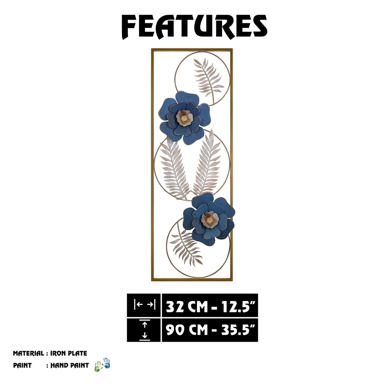 Decoratiune de perete, Menguen, Metal, Grosime: 0,6 mm, Multicolor — imaginea 8