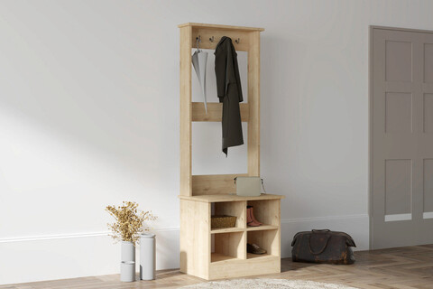 Cuier de perete, Puqa Design, Fasitano, 64x175x43 cm, PAL, Maro mezoni.ro