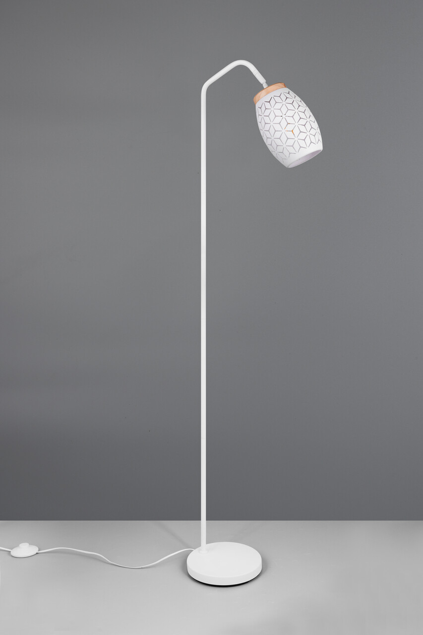 Lampadar Bidar, RL, 22x147 cm, 10W, 1x E27, metal, alb mat/natur