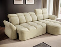 Coltar extensibil dreapta 3 locuri ELTAP, Beneth, 301x185x115 cm, lemn/poliester, bej deschis