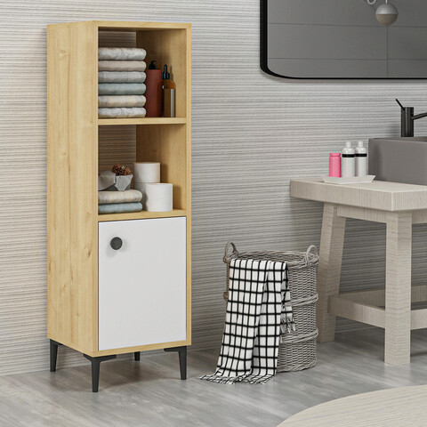 Dulap multifunctional, olivia, alone, 38.6x115x35 cm, pal, stejar safir / alb