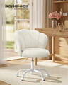 Scaun de birou Petal, Songmics, 64x64x79-89 cm, teddy fleece, crem