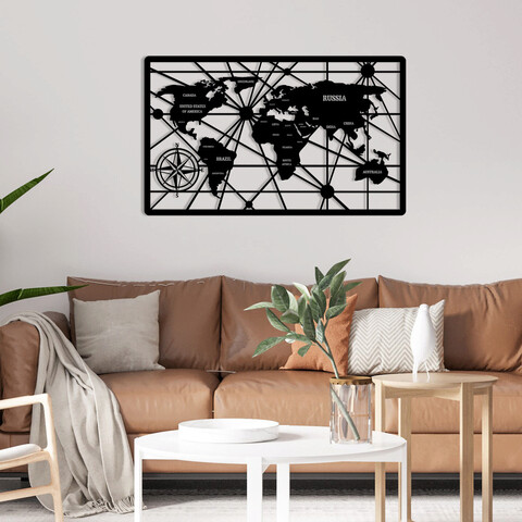Decoratiune de perete, Maşuk, Metal, 100 x 61 cm, Negru Enzo