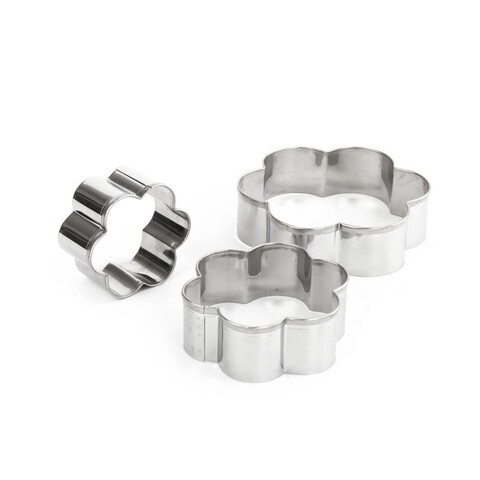 Set 3 forme pentru biscuiti Flower, Luigi Ferrero NORSK FR-1761, inox