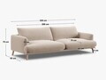 Canapea 4 locuri, Naomi, Micadoni Home, 230x95x75 cm, tesatura structurata, cappuccino