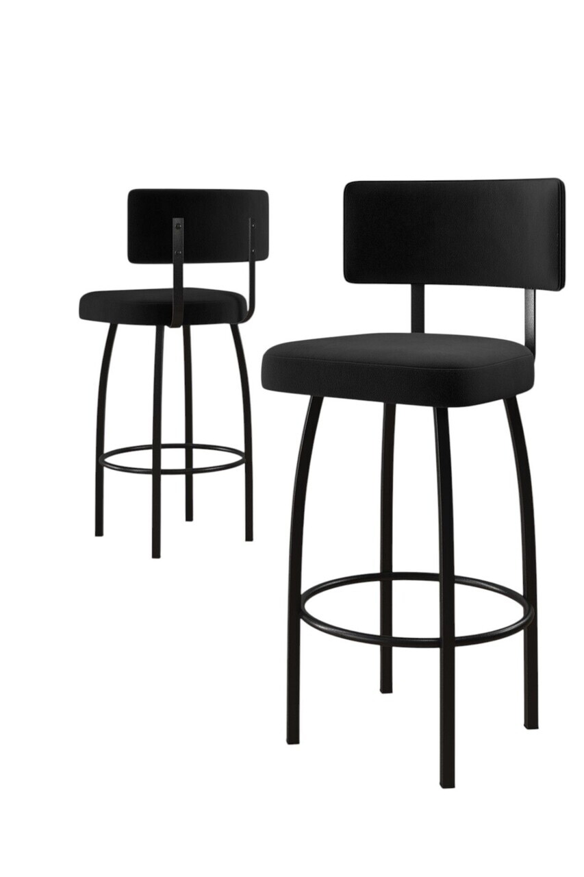 Set scaune de bar 6 piese, Hanah Home, Wosa, Negru — imaginea 2
