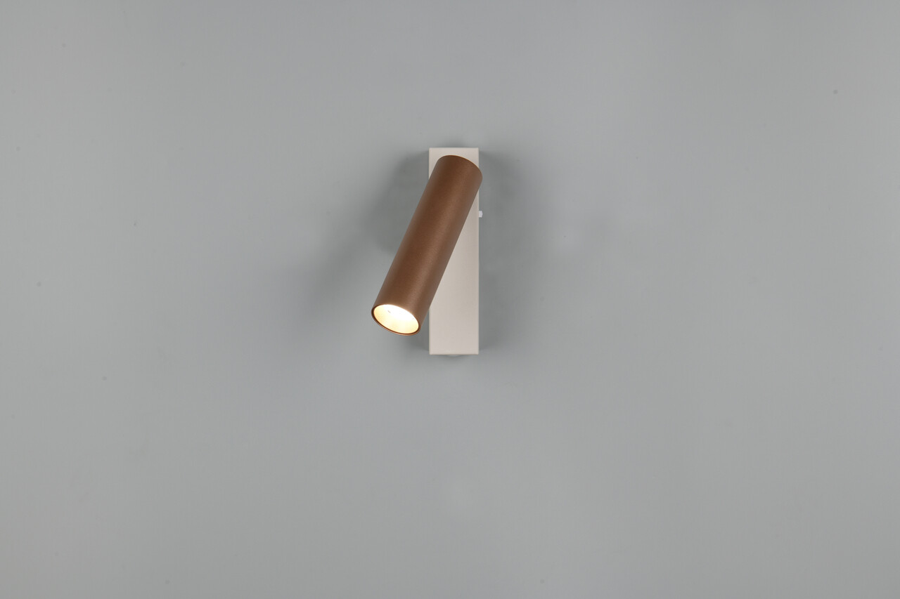 Aplica de perete Ambala, TRIO, 17x13x17.5 cm, 5.5W, 1x SMD, metal, alb/aramiu - 1 | YEO