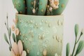 Tablou decorativ Cactus Jar -D, Mauro Ferretti, 40x40 cm, canvas/lemn de pin/plastic, multicolor