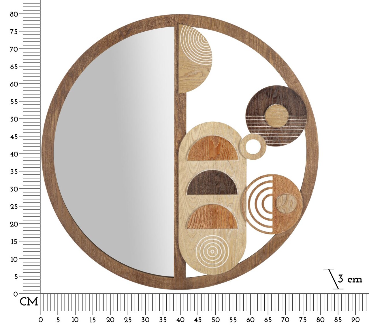Oglinda de perete Block, Mauro Ferretti, 80 cm, MDF, multicolor - 1 | YEO