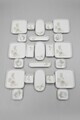 Set de mic dejun, Hermia, 208PEK1108, Portelan, Platou cu măsline: 25 cm (2 bucăți), Alb/Maro