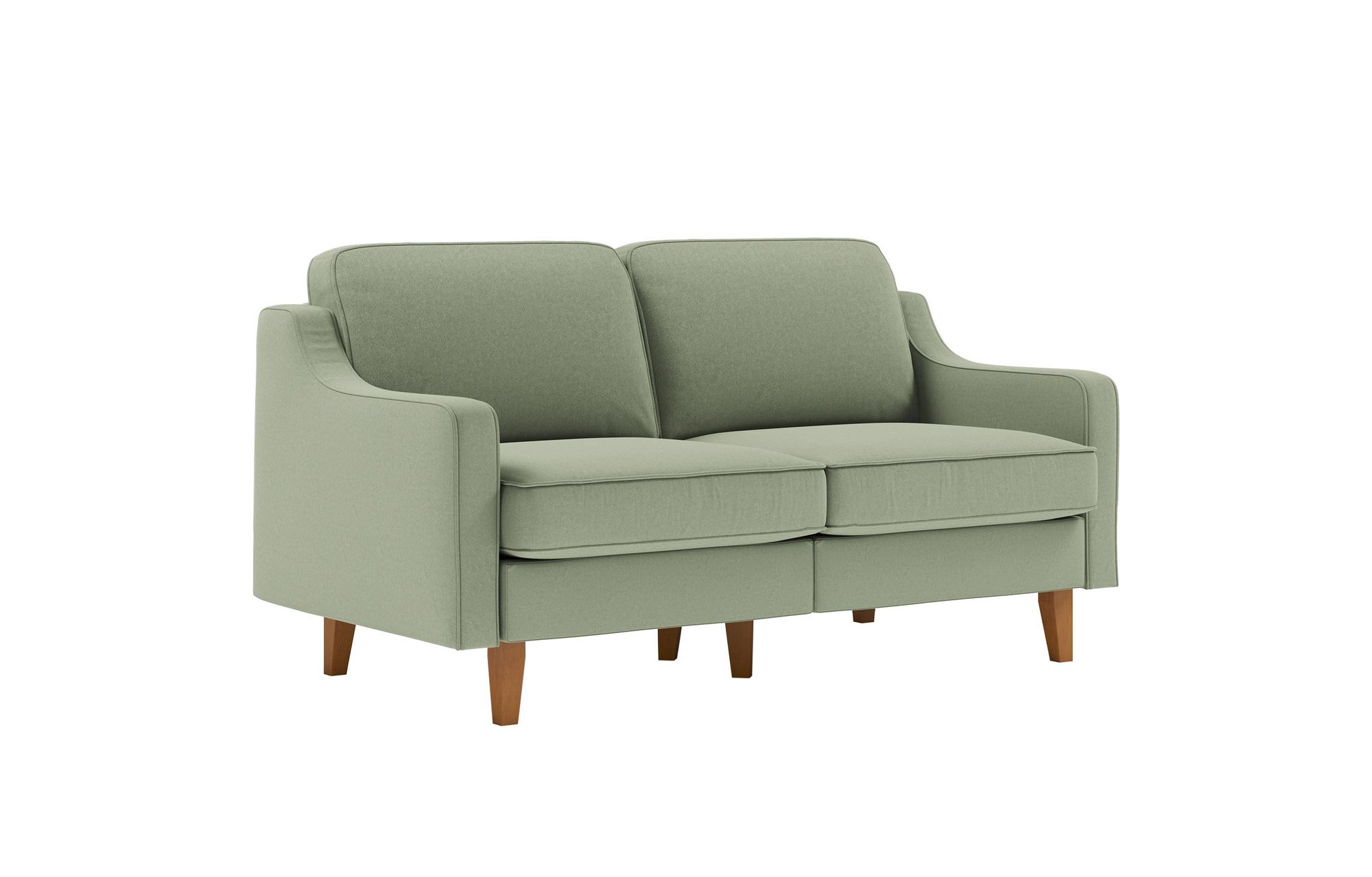 Canapea 2 locuri, Atelier del Sofa, 918CMF1139, Cadru: 100% OȚEL, Verde marin / Nuc