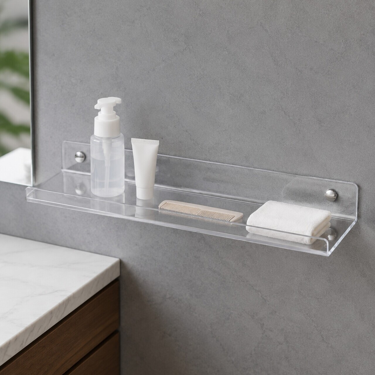 Raft de perete acrilic, Hanah Home, Vivid, 50x10x4 cm, Transparent