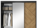 Dulap pentru haine cu oglinda ELTAP, Marrphy III, 180x60x220 cm, MDF/ABS, negru/maro