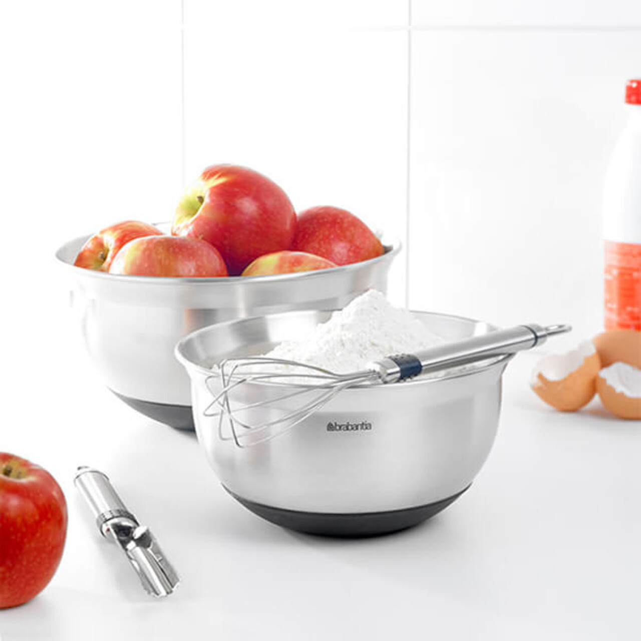 Bol pentru mixat, Brabantia, Matt, 17.4x9.1 cm, 1 L, inox, argintiu mat