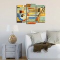 Set 3 tablouri decorative, 3PATK-88, Canvas, 20 x 39 cm, 2 piese, Multicolor