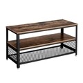 Comoda TV / masuta cafea, Vasagle, TV pana la 43 inch, 100 x 40 x 52 cm, otel/PAL, maro rustic
