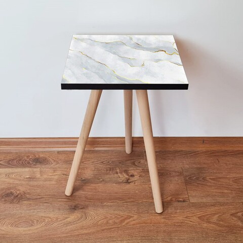 Masuta, Leona, Shp161, 35x42x35 cm, Alb / Auriu / Gri