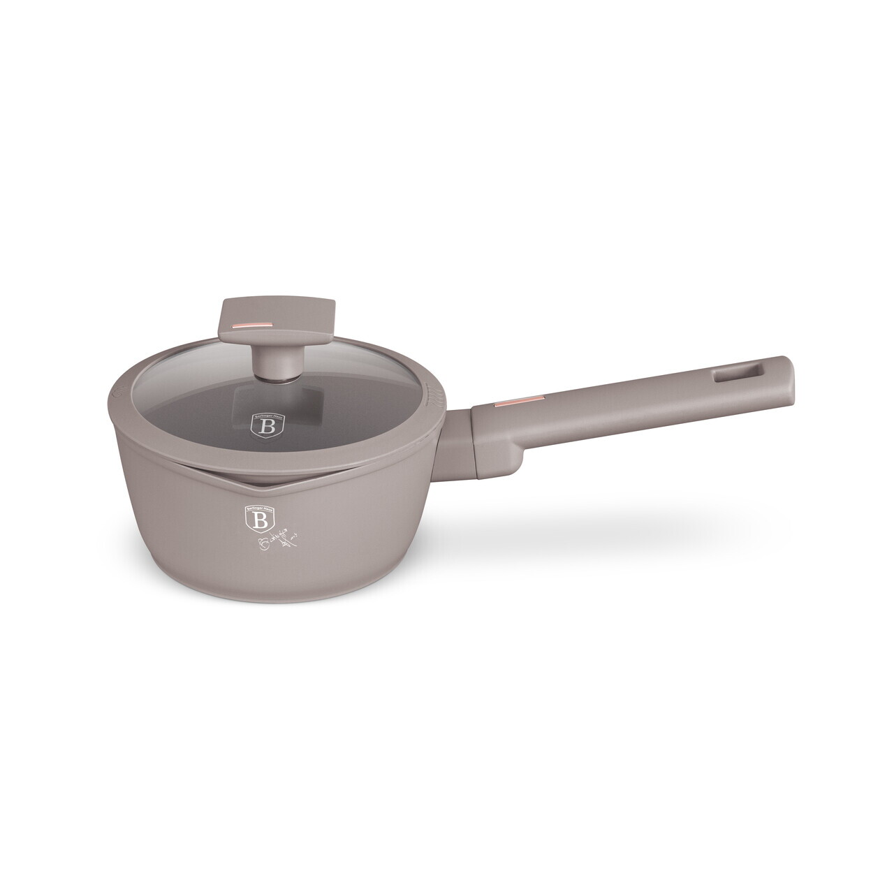 Cratita cu capac Berlinger Haus, Taupe, 16 cm, 1.2 L, aluminiu forjat, taupe mat - imagine 4