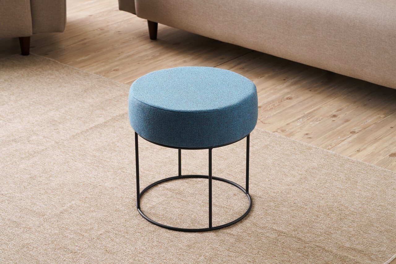 Taburet, Atelier del Sofa, 825BLC5145, Metal, Albastru - view 2
