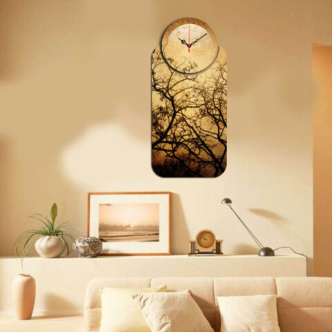 Set ceas si tablou decorativ, yms-25, mdf , dimensiune: 68 x 32 cm, multicolor