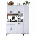 Dulap multifunctional, Hanah Home, JE266, 160x218.6x45 cm, Alb/Maro