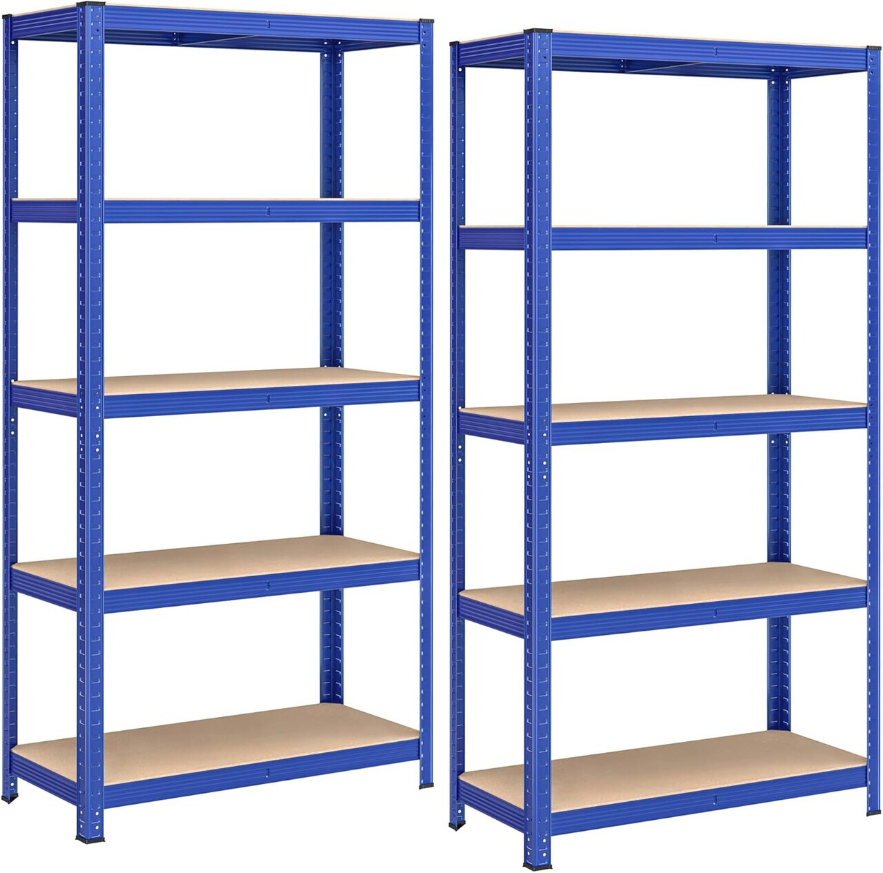 Set 2 rafturi modulare pentru depozitare, Songmics, max 875 kg, 90x40x180 cm, MDF/otel, albastru - 1 | YEO