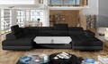 Coltar extensibil stanga 6 locuri ELTAP, Rod-61, Rodrigo, 345x202x90 cm, lemn/poliester, negru