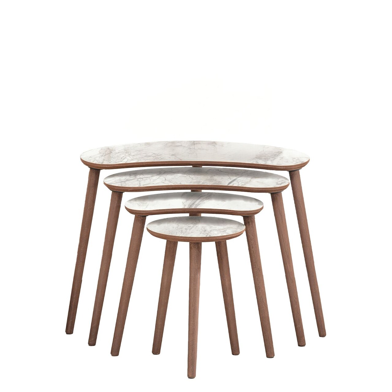 Set masute Nesting 4 piese, Hanah Home, Moon, Alb - imagine 6
