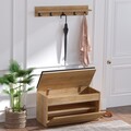 Set cuier si pantofar Boby, Elegance, 80x35x42 cm / 80x15 cm, PAL, natural/negru