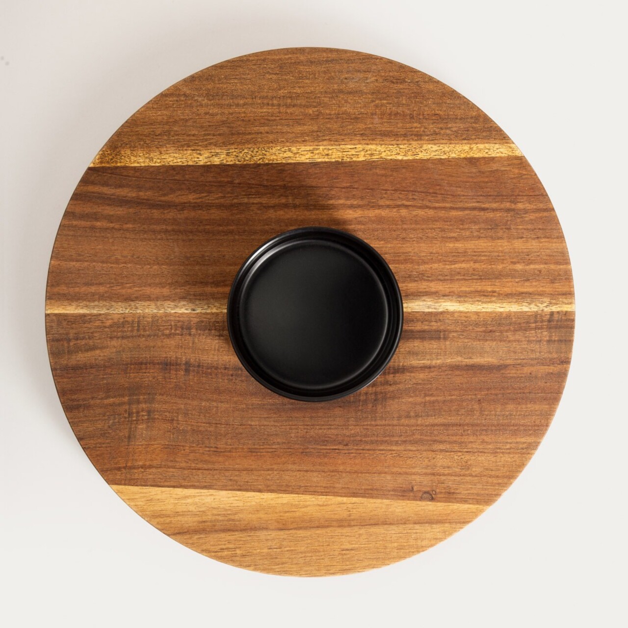 Platou servire si bol Fresca, Homla, 35x1.5 cm, lemn/ceramica, natur/negru - imagine 5