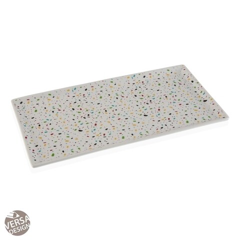 Platou pentru servire Vivid Terrazo, Versa, 31×17 cm, portelan 31x17