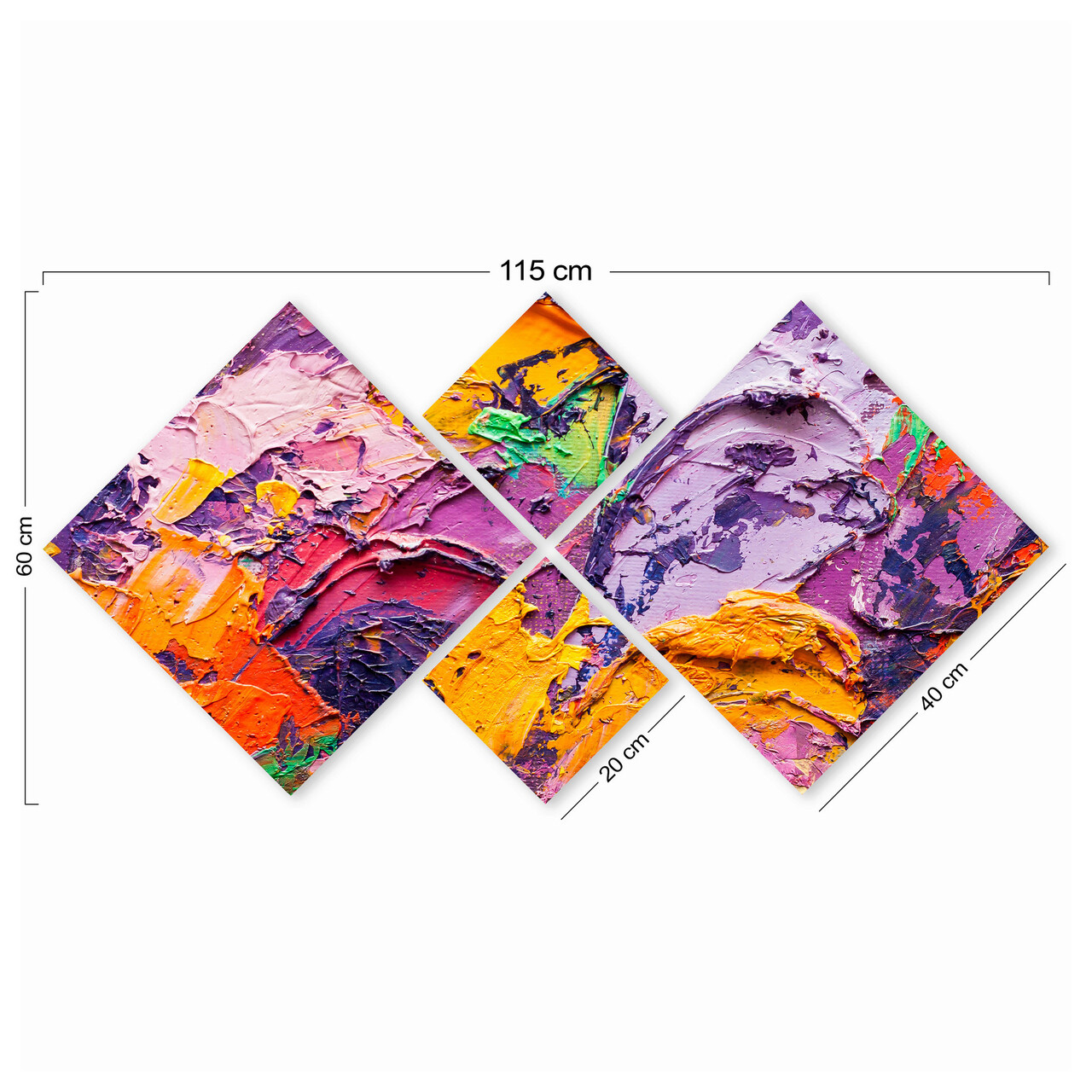 Set 4 tablouri decorative, 4MDF306782456, MDF, Imprimat UV, Multicolor