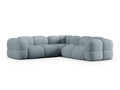 Coltar simetric 4 locuri, Loretto, Cosmopolitan Design, 250x250x68 cm, tesatura structurata, albastru pastel