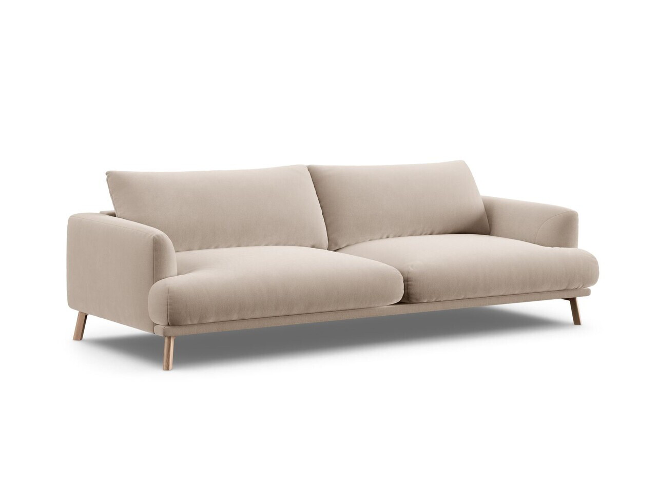 Canapea 4 locuri, Naomi, Micadoni Home, 230x95x75 cm, catifea, bej — imaginea 3
