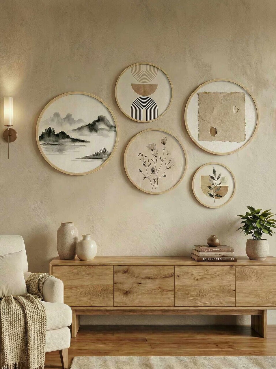 Tablou decorativ Huhu873 MDF Lemn masiv (Grosime: 15 cm Multicolor