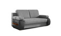 Canapea extensibila 3 locuri ELTAP, Laura, 202x79x84 cm, lemn/poliester, gri deschis/gri inchis