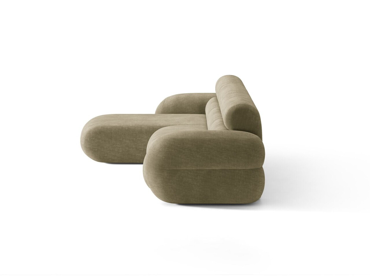 Coltar stanga 4 locuri, Neo, Micadoni Home, 305x165x83 cm, tesatura Chenille, verde oliv deschis — imaginea 5
