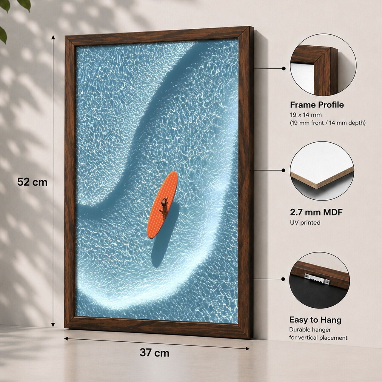 Tablou decorativ, 3752KACT-010, Fundal: 100% MDF (Grosime: 2,7 mm) Vopsire: Imprimare UV, Multicolor — imaginea 2