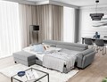 Coltar extensibil stanga 4 locuri ELTAP, Mari-03, Mariall, 288x200x92 cm, lemn/poliester, gri