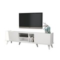 Comoda TV, Mezza, Elegante 1320, 180 x 52 x 34 cm, pal melaminat, alb