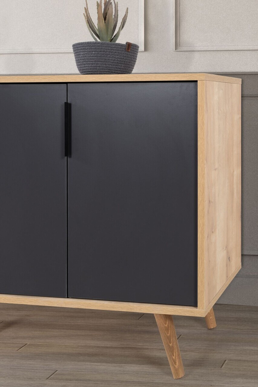 Consola, Hanah Home, Sırma 4516, 150x82x44 cm, PAL, Stejar safir / Antracit — imaginea 4