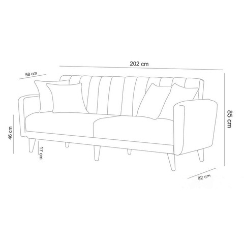Set canapea extensibilă, Unique Design, 867UNQ1580, Lemn de carpen, Rosu claret